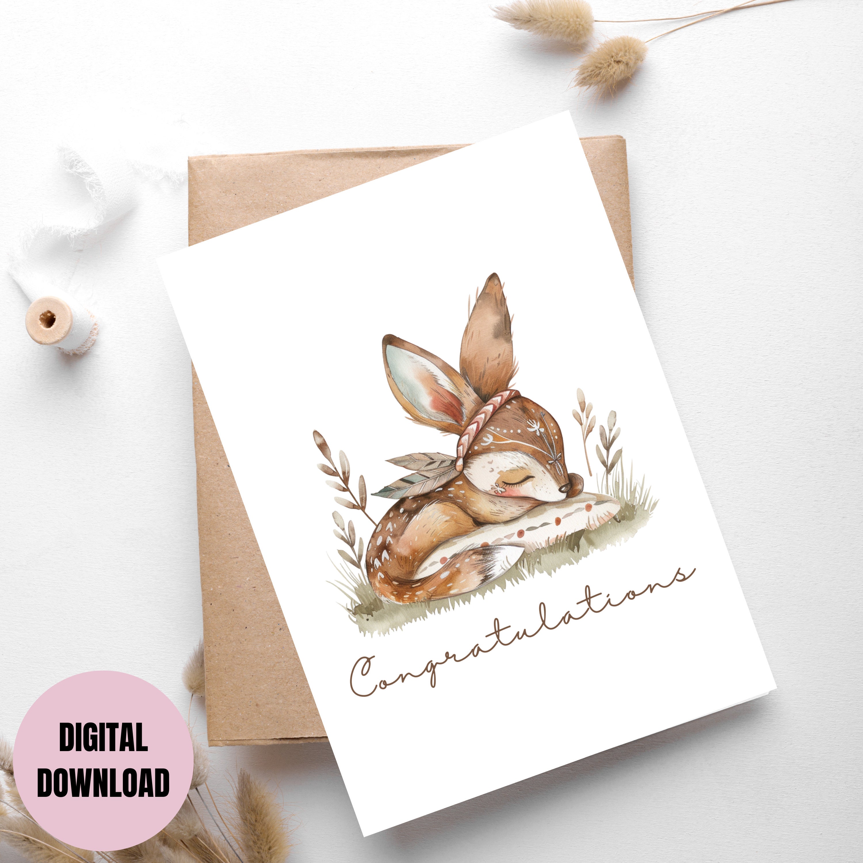 Printable Congratulations Card - Printable Baby Shower Card - Greeting ...