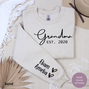 Custom Grandma Sweatshirt is perfect for any occasion. All our sweatshirts are made with the highest quality materials and are super soft and cozy!