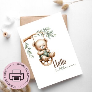 Cartão de boas-vindas para bebê para impressão - Cartão de chá de bebê para impressão - Cartão de felicitações - Cartões de download digital - Cartões de felicitações Boho
