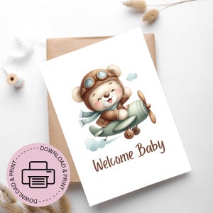 Cartão de boas-vindas para bebê para impressão - Cartão de chá de bebê para impressão - Cartão de felicitações - Cartões de download digital - Cartões de felicitações Boho