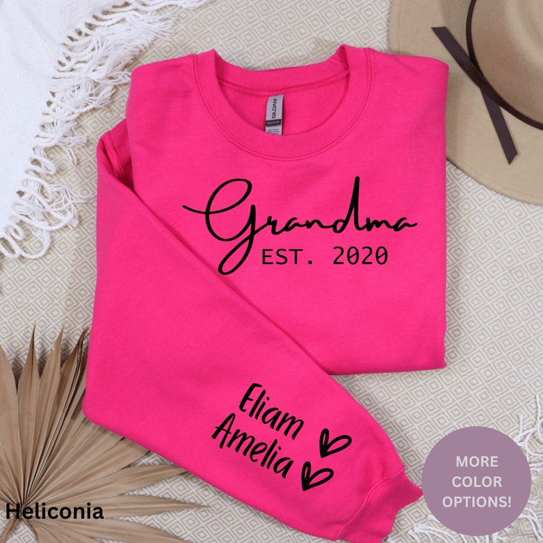 Custom Grandma Sweatshirt is perfect for any occasion. All our sweatshirts are made with the highest quality materials and are super soft and cozy!