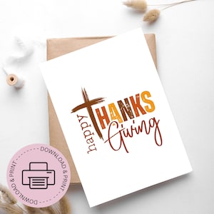 Thanksgiving Card - Happy Thanksgiving - Give thanks greeting card - Pumpkin fall card - Printable Card - Digital Download Cards