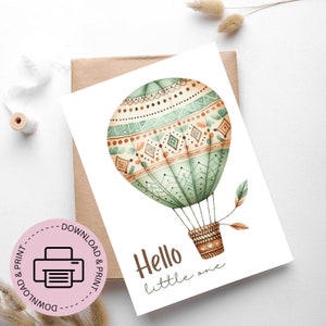 Cartão de boas-vindas para bebê para impressão - Cartão de chá de bebê para impressão - Cartão de felicitações - Cartões de download digital - Cartões de felicitações Boho