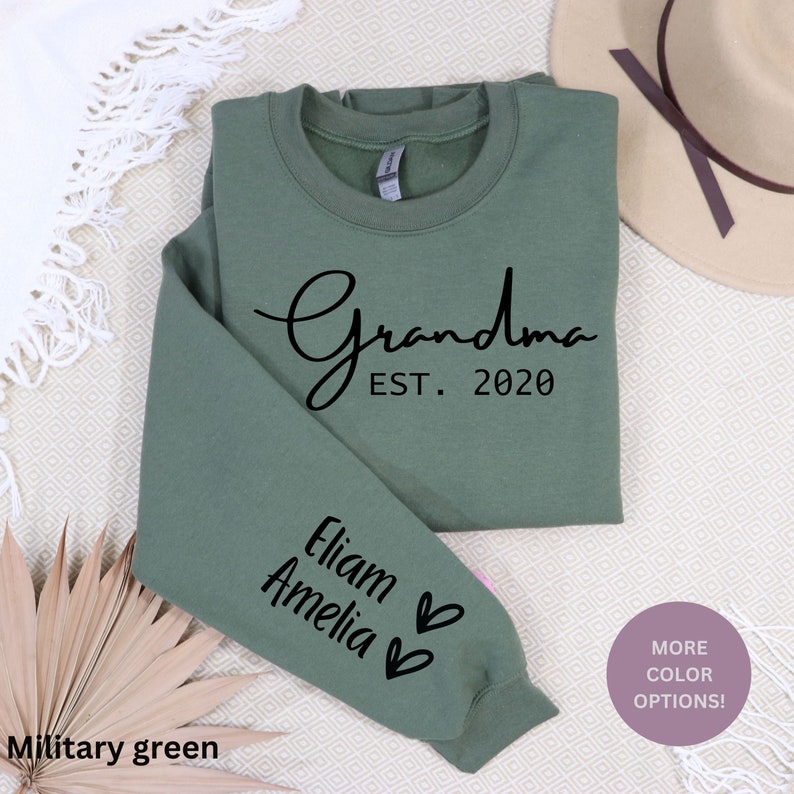 Custom Grandma Sweatshirt is perfect for any occasion. All our sweatshirts are made with the highest quality materials and are super soft and cozy!