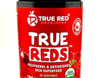 TRUE REDS Organic All Natural Beet, Fruit and Vegetable 100% Juice Powder Drink is Your Juicer in a Jar