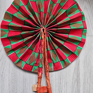 Abanico de mano plegable con estampado africano/Abanico de tela/Abanico de verano de mano