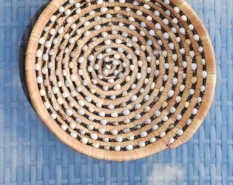 Vintage Afrikanischer Graskorb: Boho Tischdekoration (33-36 cm)