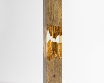 Oak and Resin Desk Lamp With Touch Sensor