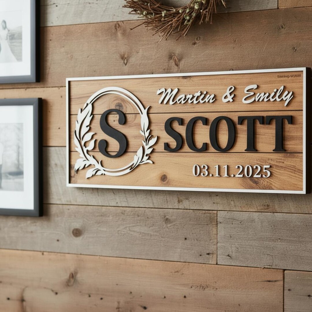 3D Wood Last Name Sign, Personalized Family Name Sign, Custom Wedding ...
