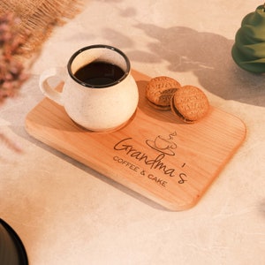 Personalized Tea & Biscuits Board for Mother's Day, Grandma Gifts, Housewarming Gift, Grandad Gift, Mom Gift, Tea Gifts, Coffee Gifts
