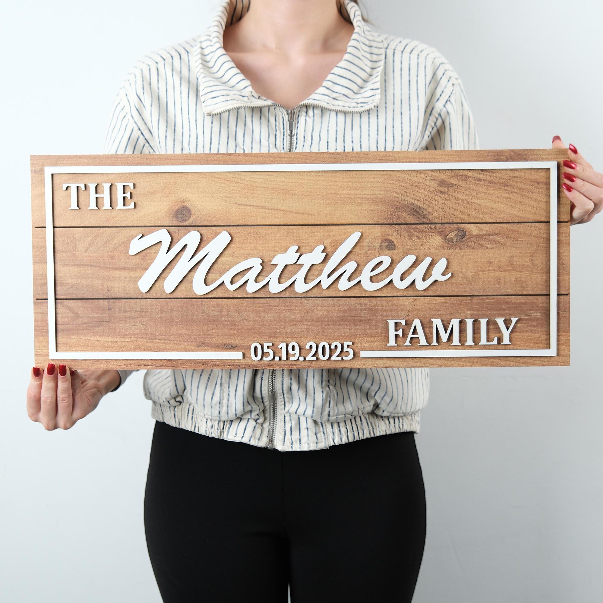 3D Wood Last Name Sign, Personalized Family Name Sign, Custom Wedding ...
