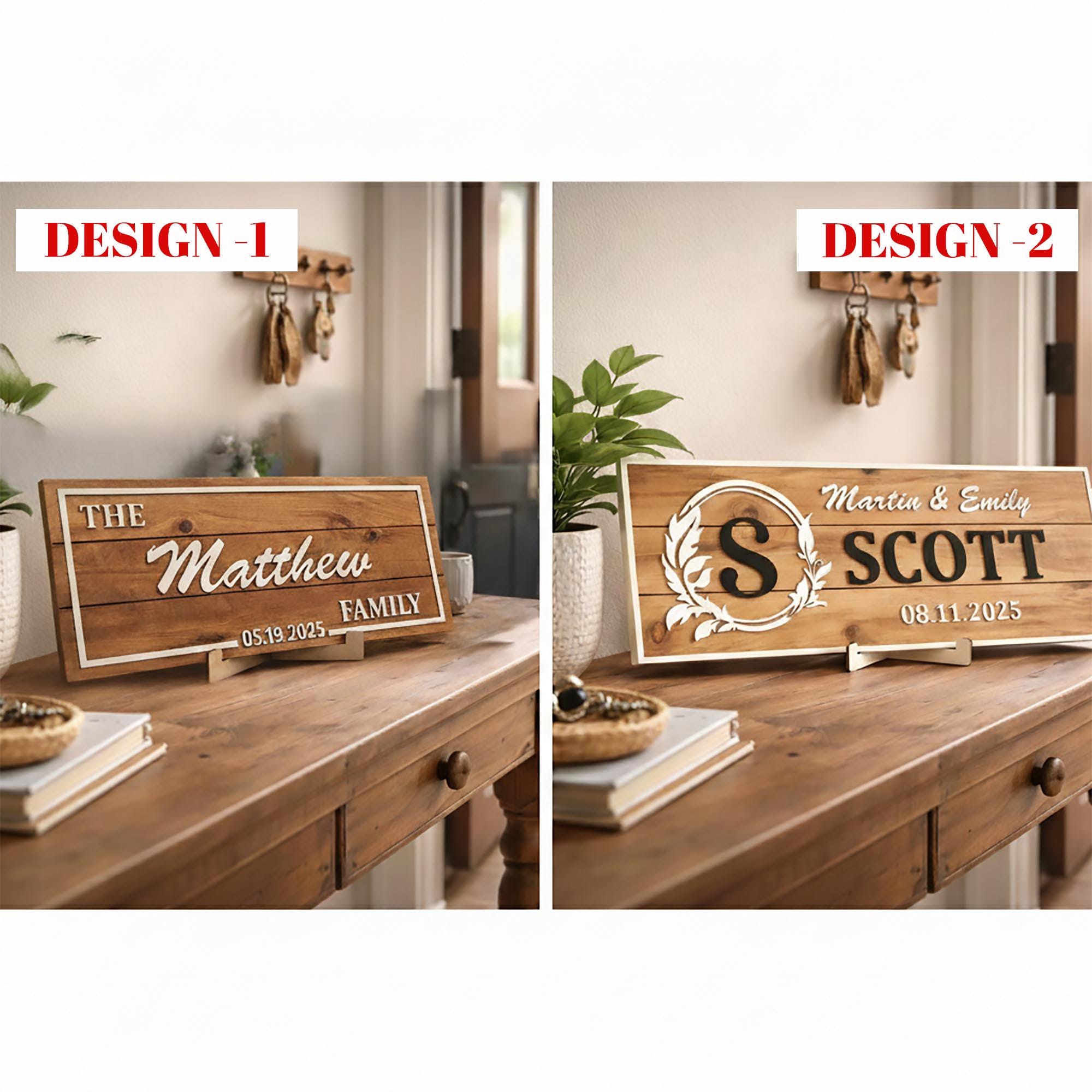 3D Wood Last Name Sign, Personalized Family Name Sign, Custom Wedding ...