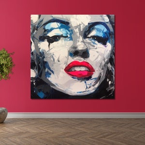 Print On Canvas | Marilyn Monroe | Vibrant | Modern | Celebrity Portrait | Canvas Wall Art | Digital Art Reproduction | by Françoise Nielly
