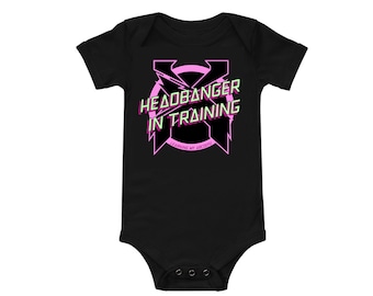 Custom EDM Baby Headbanger In Training Baby Onesie for Kid Boy or Girl