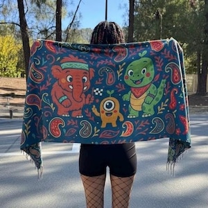 Custom Headbanger Double-sided Rave Pashmina for Festival EDM Wooli Subtronics Excision