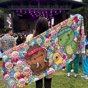Custom Headbanger Double-sided Rave Pashmina for Festival EDM Wooli Subtronics Excision