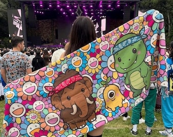 Custom Headbanger Double-sided Rave Pashmina for Festival EDM Wooli Subtronics Excision