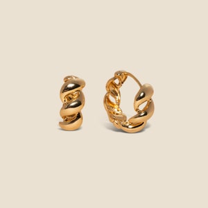 Gold-Plated Croissant Hoop Earrings Statement Spirals West Jem image 1