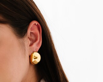 Gold Statement Dome Earrings by West Jem Collective