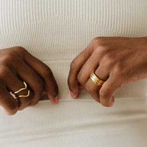 Triple Stack Gold Pave Ring by West Jem Collective Gold Plated Everyday Jewelry image 2