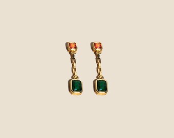 Emerald Drop Earrings by West Jem Collective