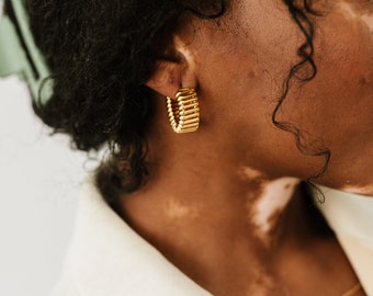 Silver Coil Chunky Hoops by West Jem Collective | Statement Everyday Earrings