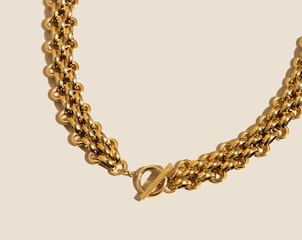 Chunky Gold Link Chain with Toggle Clasp by West Jem Collective