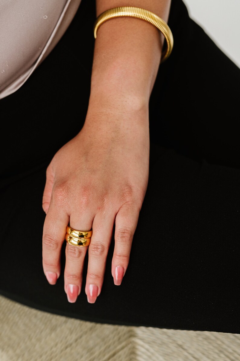 Double Stack Gold Band Ring by West Jem Collective Gold Statement Ring image 4