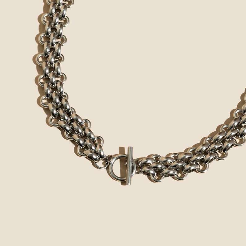Chunky Silver Link Chain with Toggle Clasp by West Jem Collective image 1