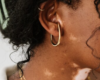 Unique Gold Irregular Hoop Earrings by West Jem Collective | Stud Style Unique Hoops