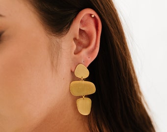 Textured Tiered Drop Earrings by West Jem Collective