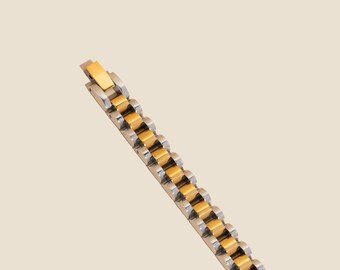 Two-Tone Watch Band Style Bracelet by West Jem Collective | Link Style Bracelet