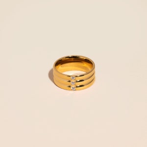 Triple Stack Gold Pave Ring by West Jem Collective Gold Plated Everyday Jewelry image 1