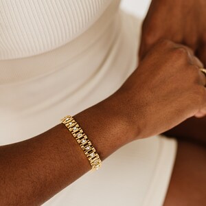 Gold Watch Band Style Bracelet by West Jem Collective Link Style Bracelet image 1