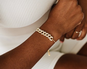 Iced Out Cuban Link Slider Bracelet by West Jem Collective