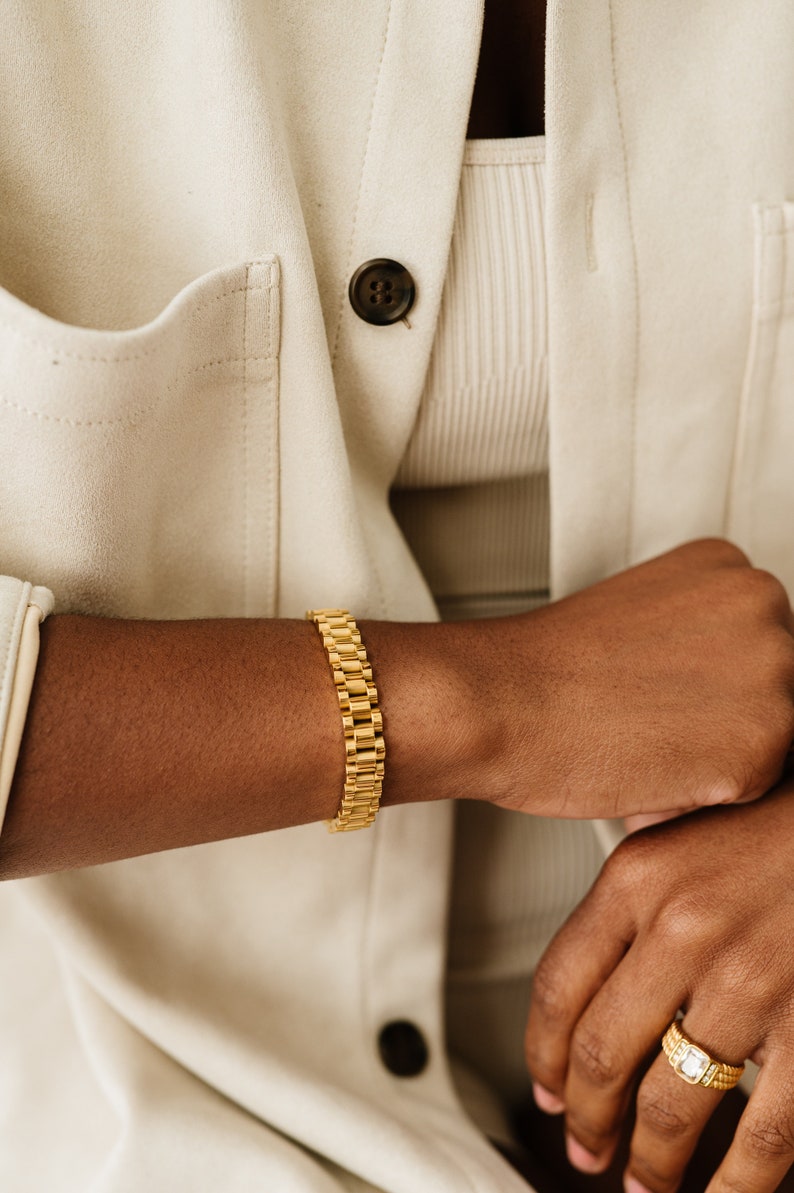 Gold Watch Band Style Bracelet by West Jem Collective Link Style Bracelet image 3