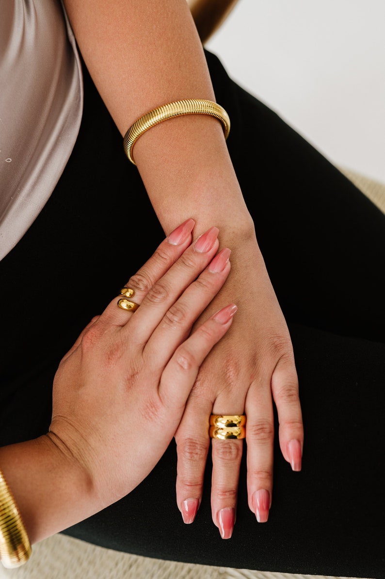 Double Stack Gold Band Ring by West Jem Collective Gold Statement Ring image 2