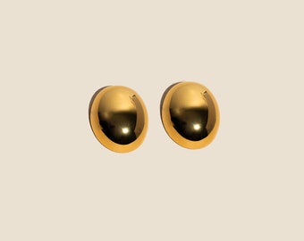 Gold Statement Dome Earrings by West Jem Collective