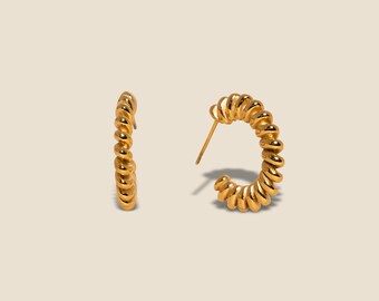 Chunky Gold Twist Hoops by West Jem Collective | Everyday Statement Hoops