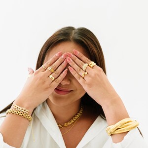 Double Stack Gold Band Ring by West Jem Collective Gold Statement Ring image 5