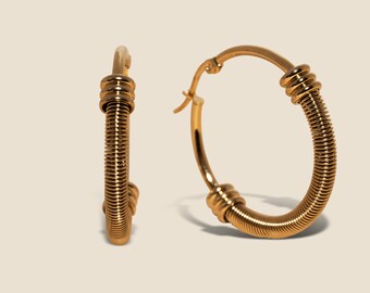 Gold Coiled Hoop Earrings by West Jem Collective | Large Statement Hoop Earrings