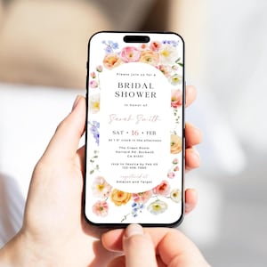 Wildflower Bridal Shower Invitation: Editable Floral Evite (Digital)