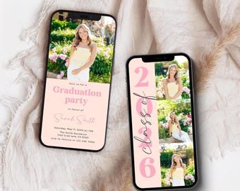 Invito moderno per la festa di laurea: invito fotografico per la laurea (modello Canva)