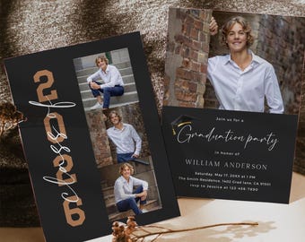 Invito di laurea moderno 2026, annuncio per studenti dell'ultimo anno (modello Canva modificabile)