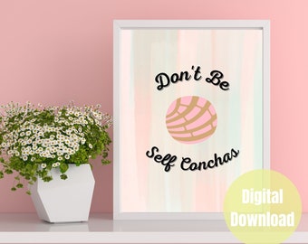 Concha Art Print, Conchas, Self Conchas, Concha Pan Dulce Wall Art, Mexican Sweet Bread Art Print, Arte para cocina, Arte de pared de México, pan dulce