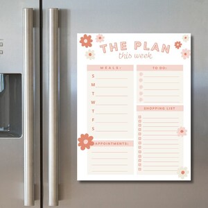 Weekly Plan Schedule Grocery List Planner // Home Organization // Digital Printable family weekly schedule // organization // Dinner Menu
