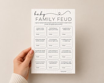 Baby Family Feud Game | Baby Shower Activity (Printable PDF 5x7)