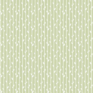 Cotton fabric leaves lime green-white