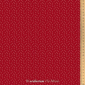 Cotton fabric dots dark red-white acufactum