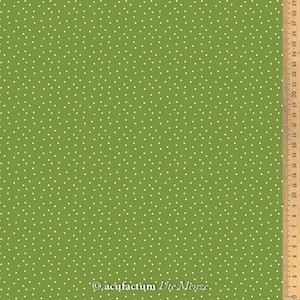 Cotton fabric dots olive green-white acufactum